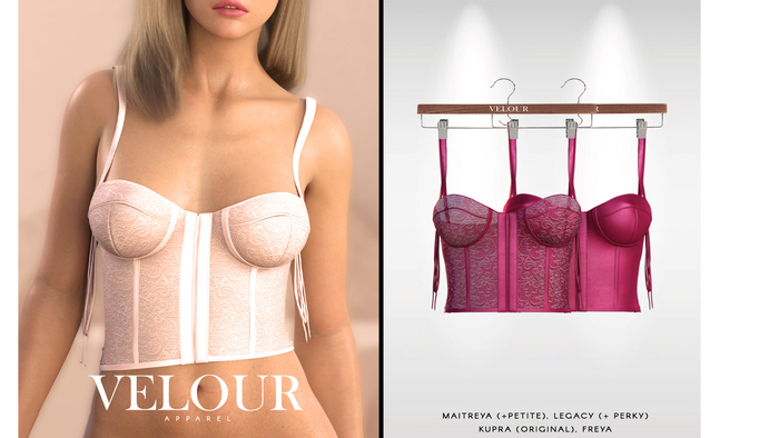 VELOUR APPAREL: "Seduction" Top (Pink)
