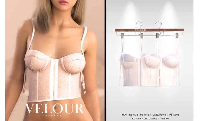 VELOUR APPAREL: "Seduction" Top (White)