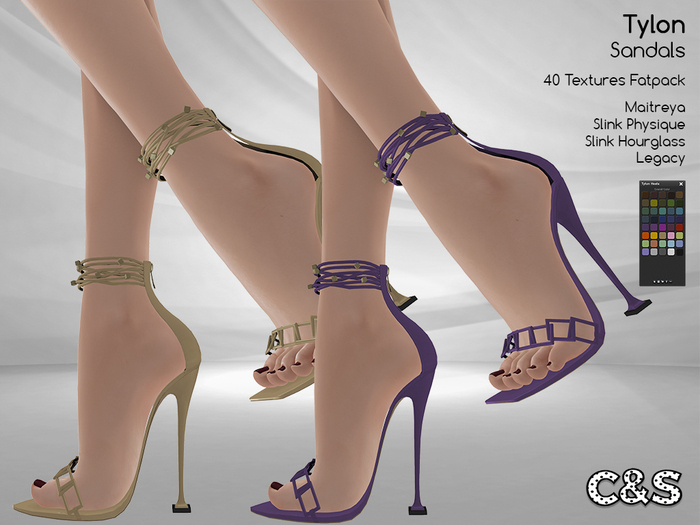 C&S Tylon Heels for Maitreya Lara, Slink Hourglass and Legacy. 40 Text 