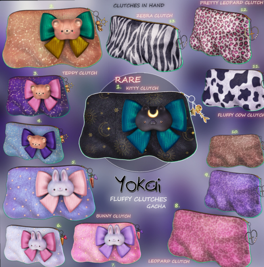 2.YOKAI - Fluffy Clutches - Teddy Clutch (nectarine)