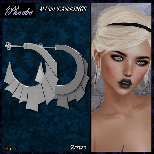 *P* Suzie MESH Earrings ~Silver~