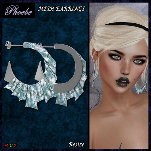 *P* Suzie MESH Earrings ~Silver-BGemstone~