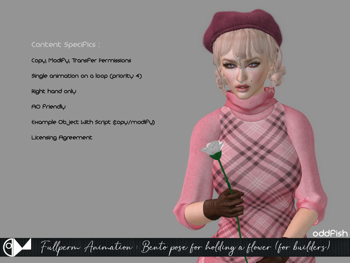 ODd Bento pose for holding a flower - For Builders (Full Perms)