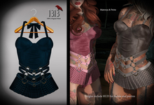 (*<*) 1313 Larkin Dress - Blue Houndstooth