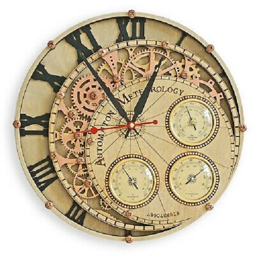 Wall Clock-Steampunk-Meteorology