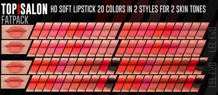 TOP1SALON - HD SOFT LIPSTICK (Lelutka Evolution) FATPACK