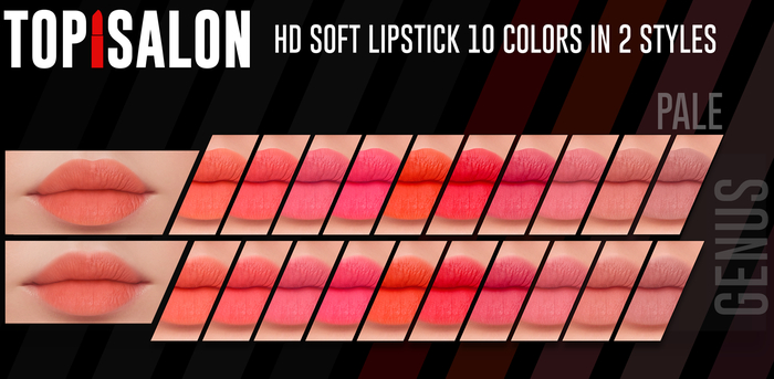 TOP1SALON - HD SOFT LIPSTICK (Genus) P1 PALE