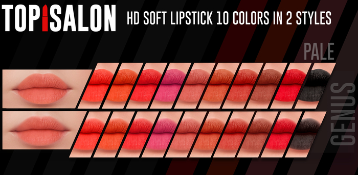 TOP1SALON - HD SOFT LIPSTICK (Genus) P2 PALE