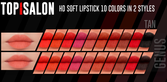 TOP1SALON - HD SOFT LIPSTICK (Genus) P2 TAN