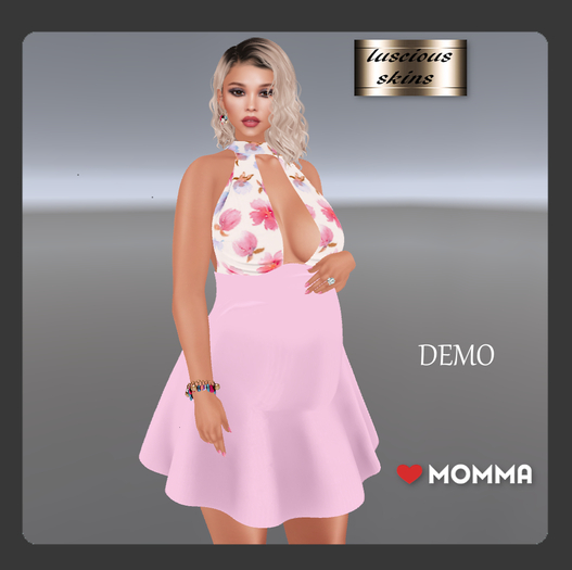 poppy pink demo alter neck dress for LoveMomma