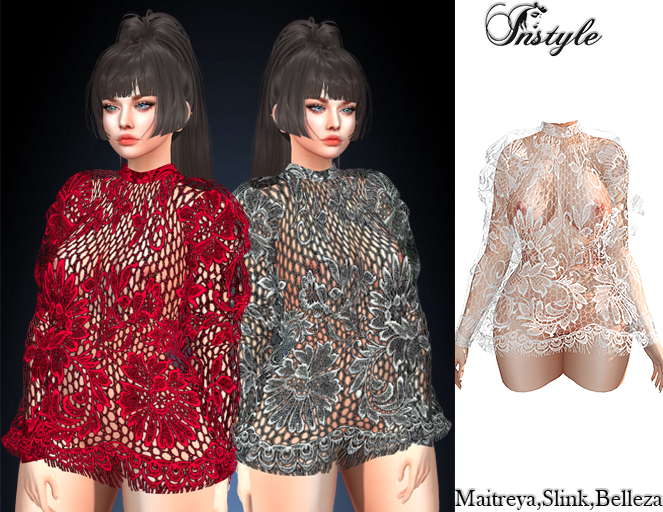 InStyle-Lace Tunic -White /Maitreya,Slink,Belleza/