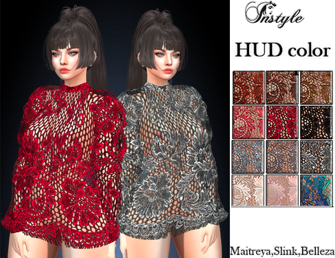 InStyle-Lace Tunic Fatpac-HUD/Maitreya,Slink,Belleza/