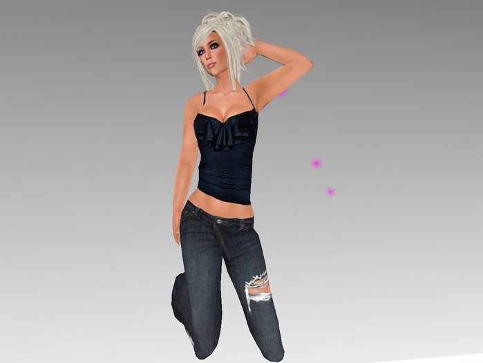 !Trio! Ruffle top Black