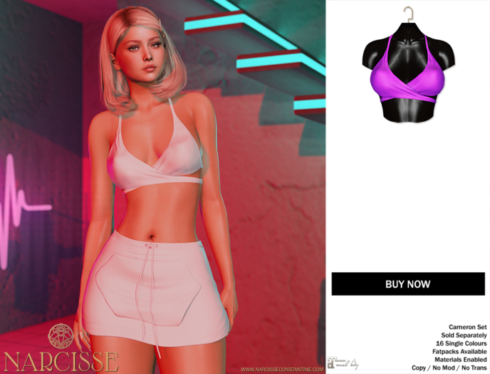 -Narcisse- ADD Cameron Crossover Cami - Neon Purple