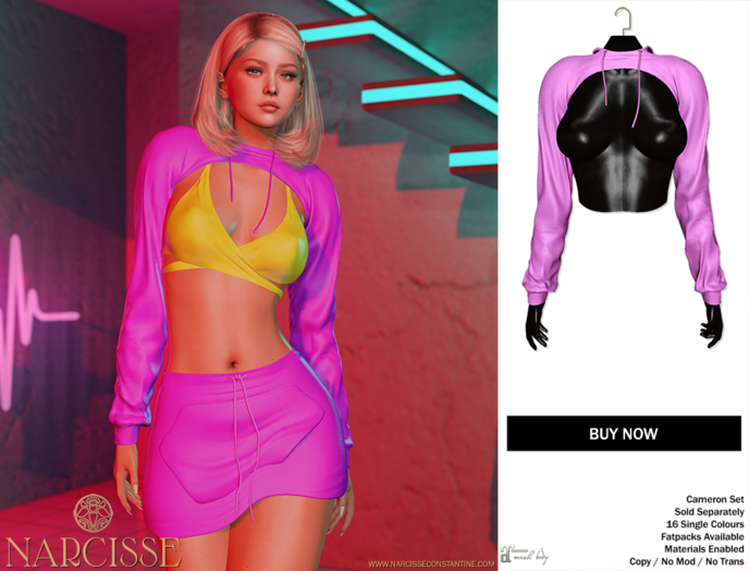 -Narcisse- ADD Cameron Cropped Hoodie - Rose Violet