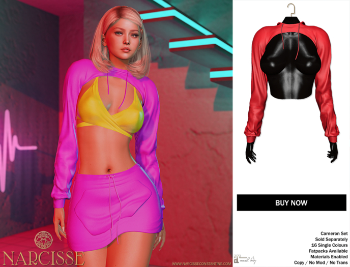-Narcisse- ADD Cameron Cropped Hoodie - Poppy
