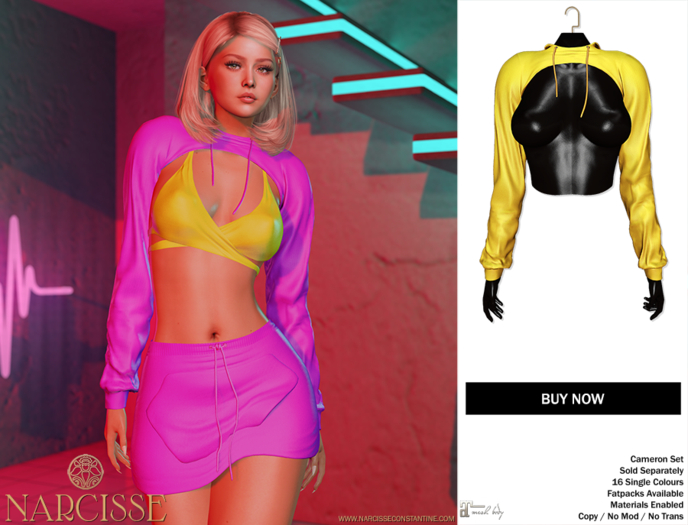 -Narcisse- ADD Cameron Cropped Hoodie - Neon Orange