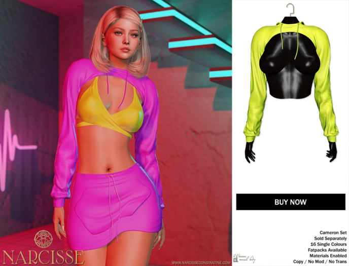 -Narcisse- ADD Cameron Cropped Hoodie - Neon Green
