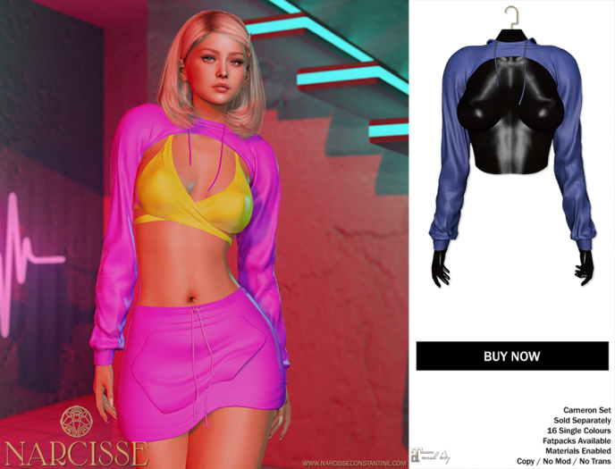 -Narcisse- ADD Cameron Cropped Hoodie - Lapis