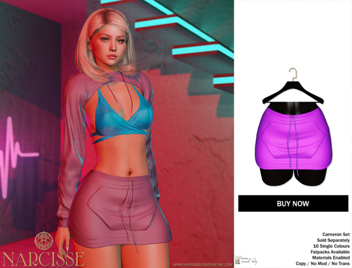 -Narcisse- ADD Cameron Skirt - Neon Purple