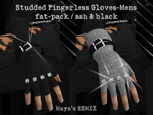 Maya's REMIX Studded Fingerless Gloves-Mens / fat-pack