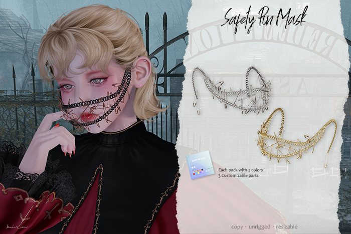Kiru - Safety Pin Mask (Silver+Gold)