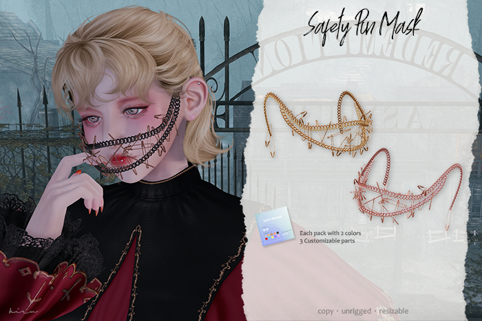 Kiru - Safety Pin Mask (Copper+Rose)