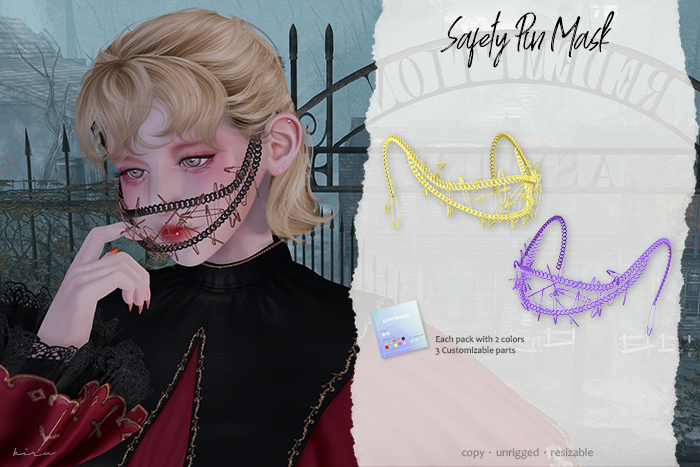 Kiru - Safety Pin Mask (Yellow+Purple)