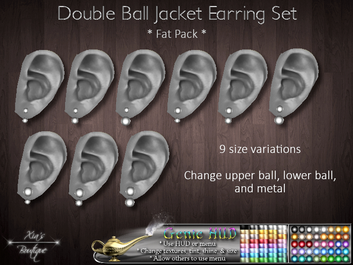 Double Ball Stud Jacket Earring Set *Fat Pack*