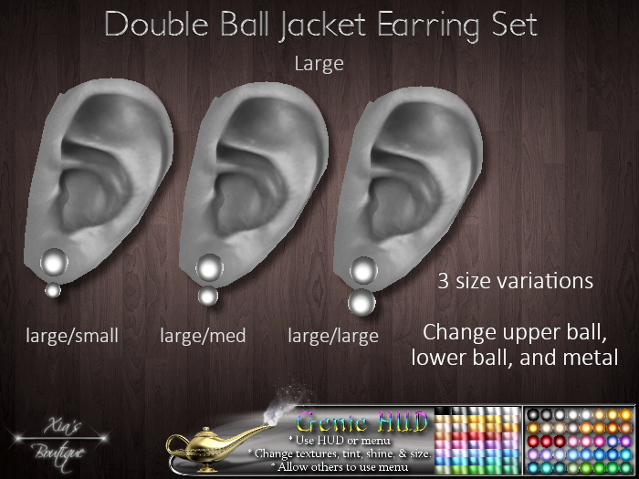 Double Ball Stud Jacket Earrings Set - Large 