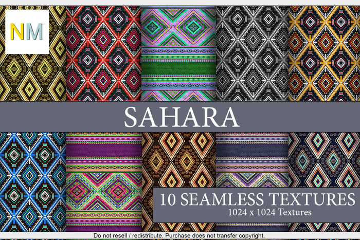 Sahara Ethnic Patterns Kit 10 Seamless Textures NM