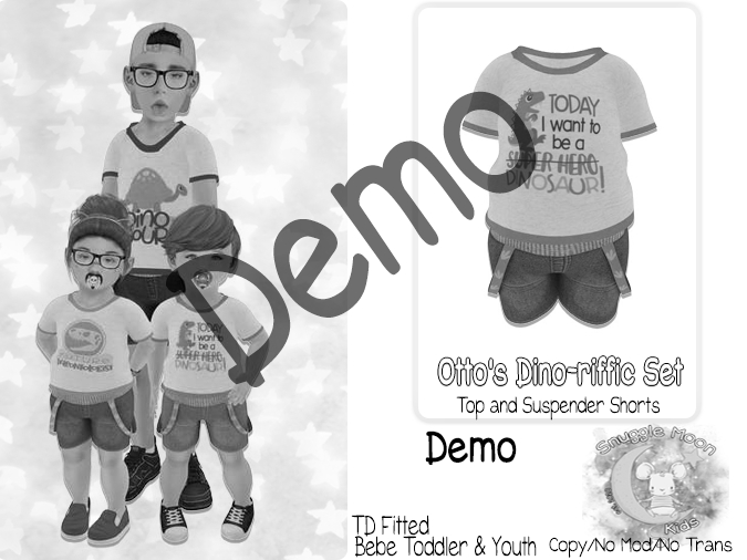 {SMK} Otto's Dino-riffic Set | DEMO | Bebe Toddler & Youth + Toddleedoo Fitted