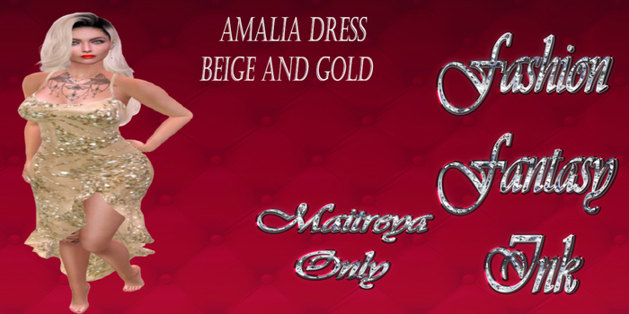 Amalia Dress Beige And Gold