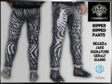 +V8-SHOP-RIPPER RIPPED-PANTS+KISS