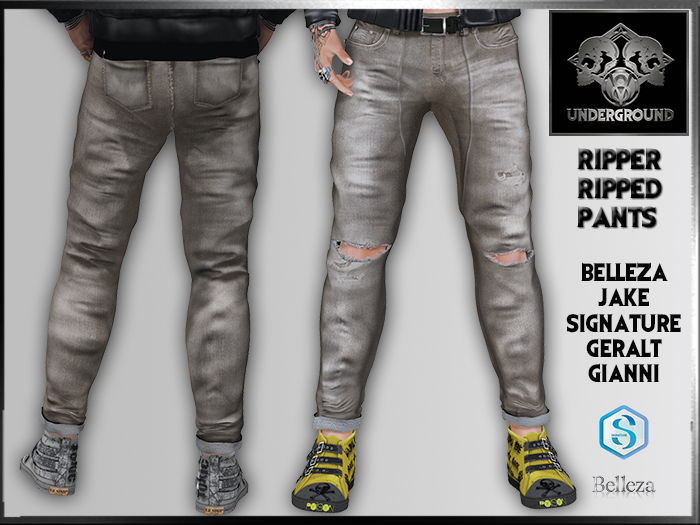 +V8-SHOP-RIPPER RIPPED-PANTS+BROWN