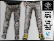 +V8-SHOP-RIPPER RIPPED-PANTS+BROWN