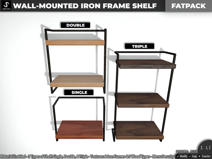 [satus Inc] Wall-Mounted Iron Frame Shelf