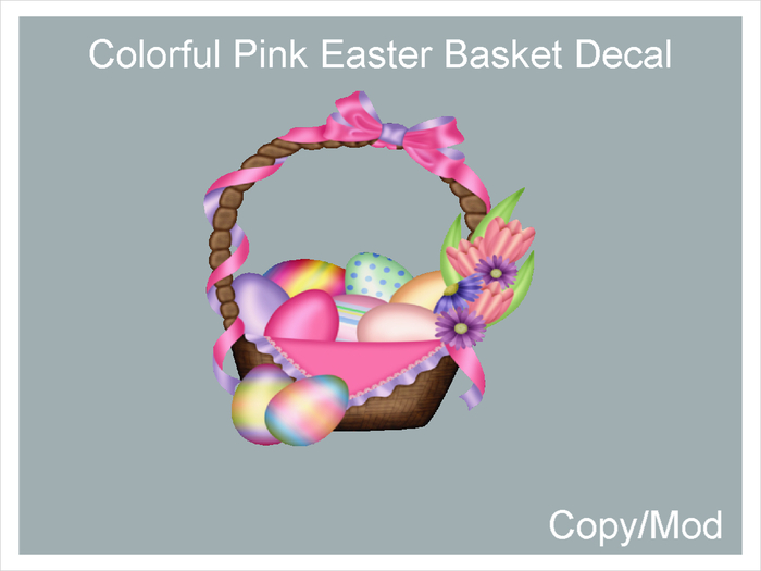 *CC* Colorful Pink Easter Basket Decal