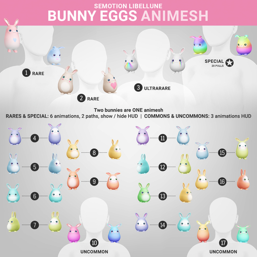 SEmotion Libellune Bunny Eggs Animesh #1 RARE