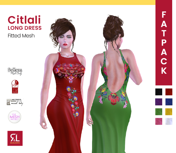 R&L // Citlali Mexican Style Dress Fitted Mesh Bag