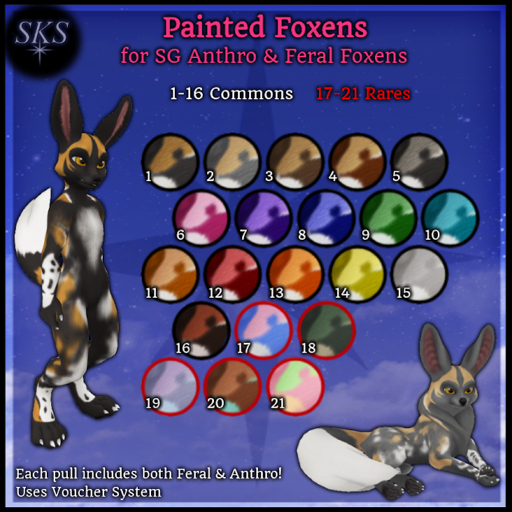 SKS Painted Foxens - 18 RARE Camo Voucher (wear)