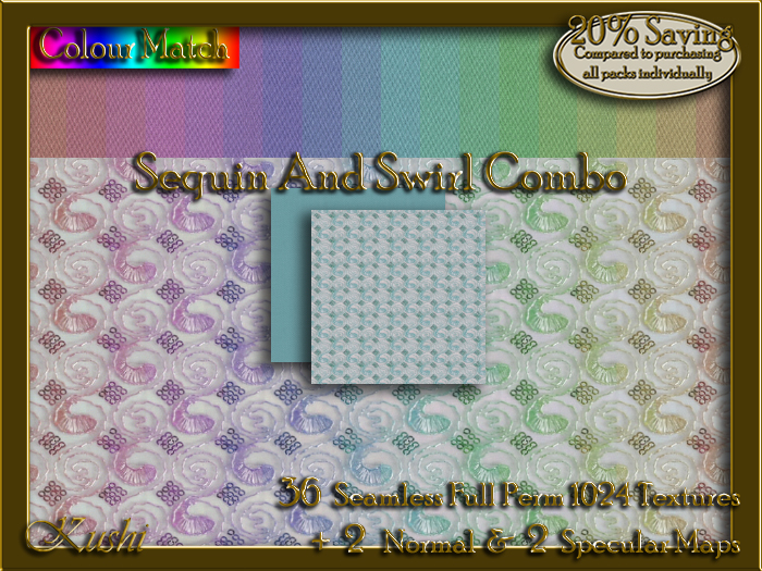 Sequin And Swirl Combo Seamless Texture Set