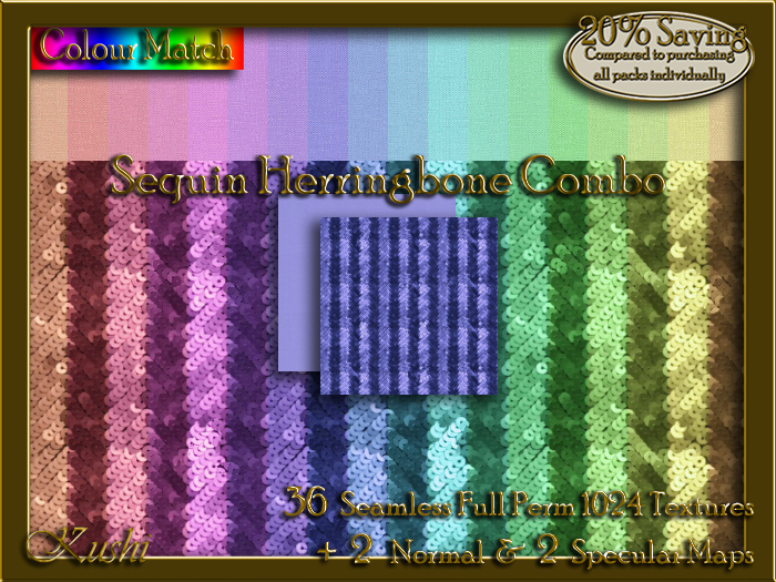 Sequin Herringbone Combo Seamless Texture Set