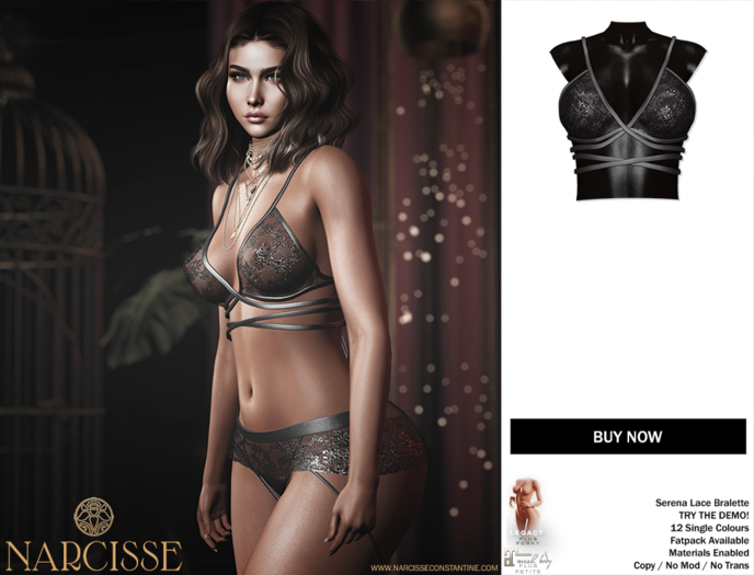 -Narcisse- ADD - Serena Bralette - Black