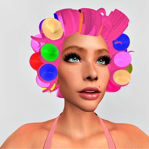 Hillbilly Hair: Rainbow curlers, Pink hair  