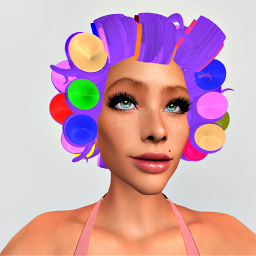 Hillbilly Hair: Rainbow Curlers, Purple hair  