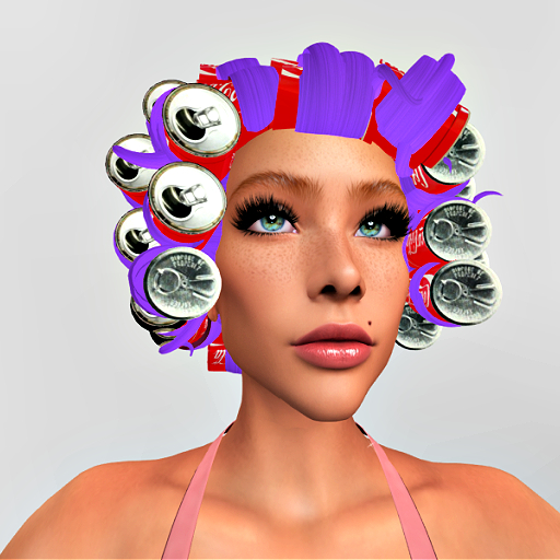 Hillbilly Hair: Soda Can Curlers  - Purple hair