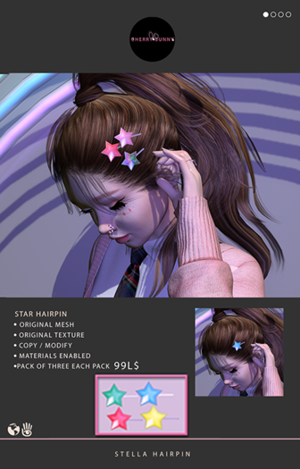 Cherry Bunny~Stella HairClip- solids pack - Wear To Unpack
