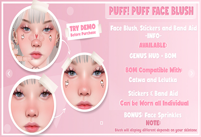 Caise - Puff Puff! Face Blush & Stickers BOM-GENUS