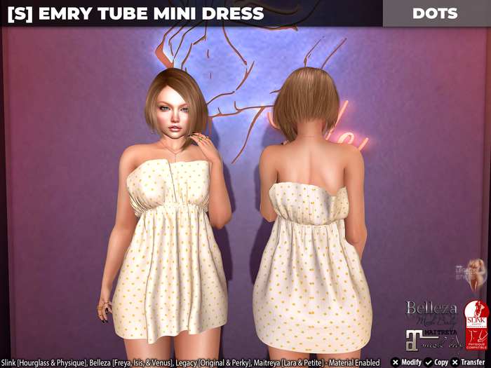 [S] Emry Tube Mini Dress Dots